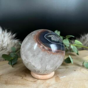Agaat Druzy Bol met fonkelende kristallen en aardende energie