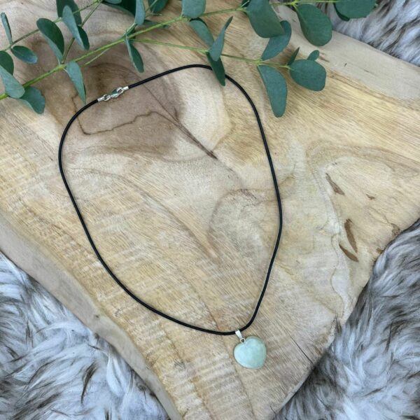 Lederen veter ketting voor edelsteen ketting hanger, Lederen veter ketting met edelsteen hartje